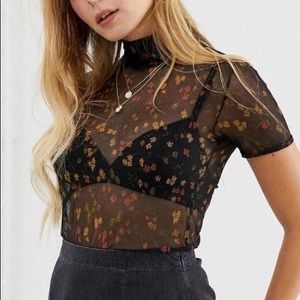 Floral Mesh Top